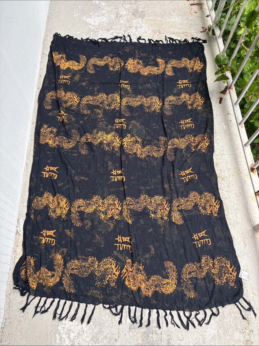 Kaila black batik scarf/wrap